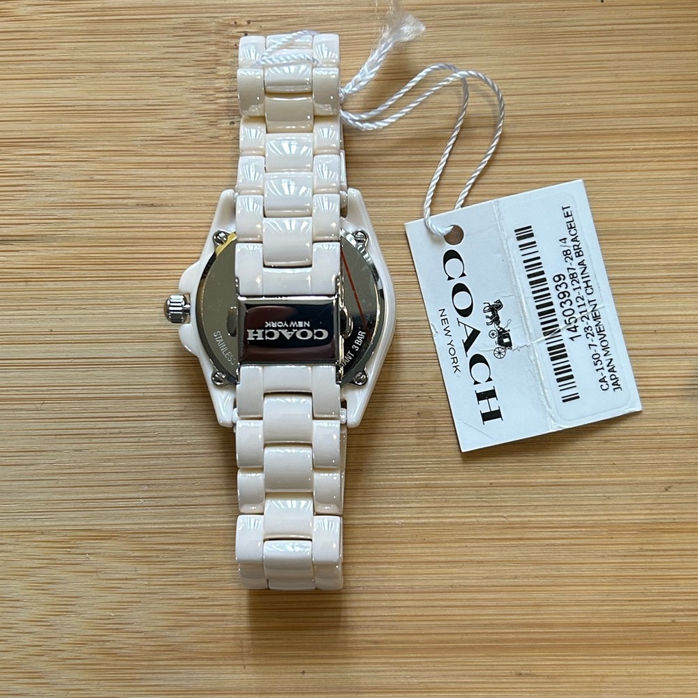 Coach Greyson Watch With 36mm Silver Sparkley Face & Light Pink Ceramic … - Picture 5 of 6